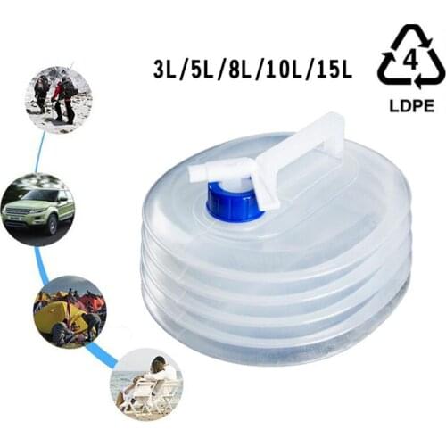 3L Emergency Water Bag Portable Collapsible Water Container Jug PE Water Bucket for Outdoor Mountaineering Camping