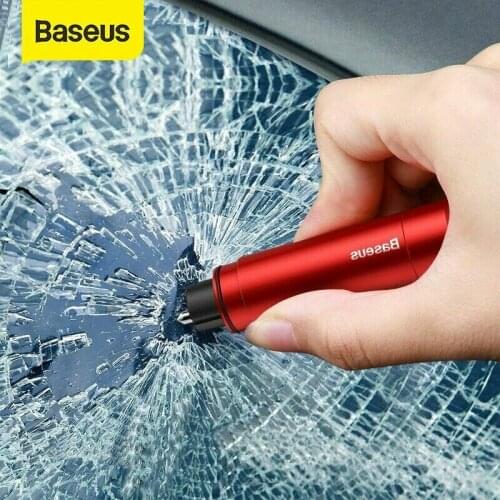 Baseus Car Safety Hammer Car Window Glass Breaker Auto Seat Belt Cutter Knife Mini Life-Saving Escape Hammer Car Emergency Tool