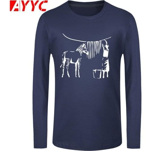 AYYC long sleeve tee banksy zebra t shirt Print Short Sleeve S-3xl Normal Gift New Fashion summer Pictures shirt