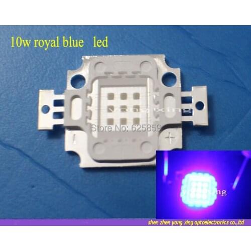 Free shipping 100pcs 10W LED Royal blue 440-445nm High Power 180-200LM 1050MA 9-11V LED light For DIY