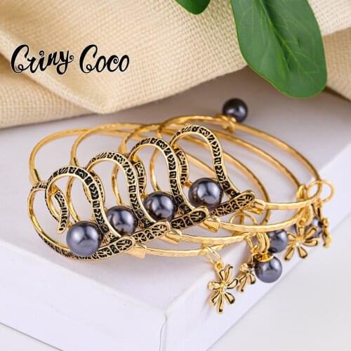 Cring Coco Lovers Heart Bracelet Fashion Hawaiian Polynesian Enamel Flower Pearl Beach Accessories Jewelry Bracelets Bangle New