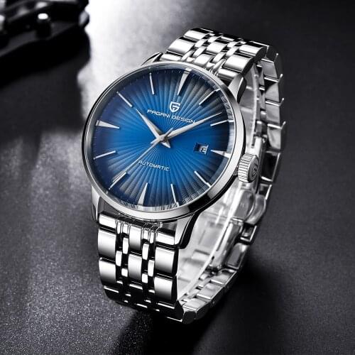 2020 New PAGANI DESIGN Blue Fashion Casual Mens Mechanical Watches Waterproof 30M Stainless Steel Brand Luxury Automatic Watch