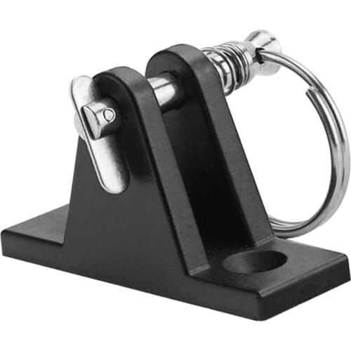 Black Nylon Deck Hinge with Quick Release Pin Ring for Boat Bimini Top Fitting Durable and Strong Materals
