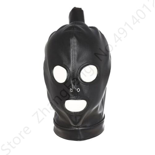 PU Leather Headgear Mask Head Harness Restraints Bondage adult sex toys For Women Fetish Black Party BDSM Cosplay Sexy Costume