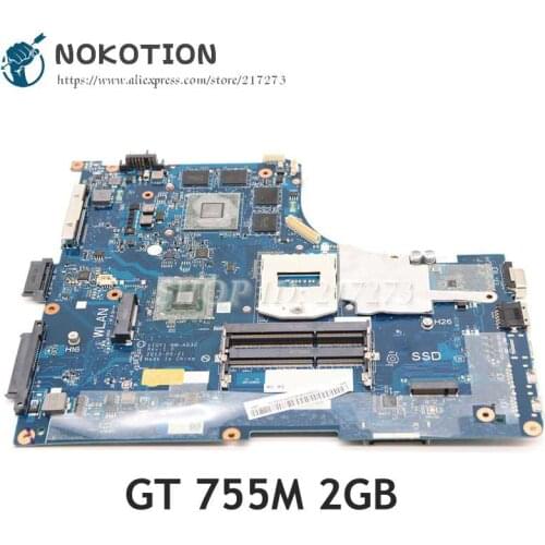 NOKOTION For Lenovo ideapad Y510P Laptop Motherboard VIQY1 NM-A032 GT755M 2GB 1920*1080 without SDD slot Main Board