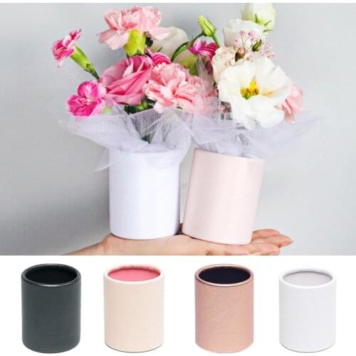 Mini Flower Wrapping Round Paper Flower Box Packing Case Hug Bucket Wedding Party Decort Vase Gift Box