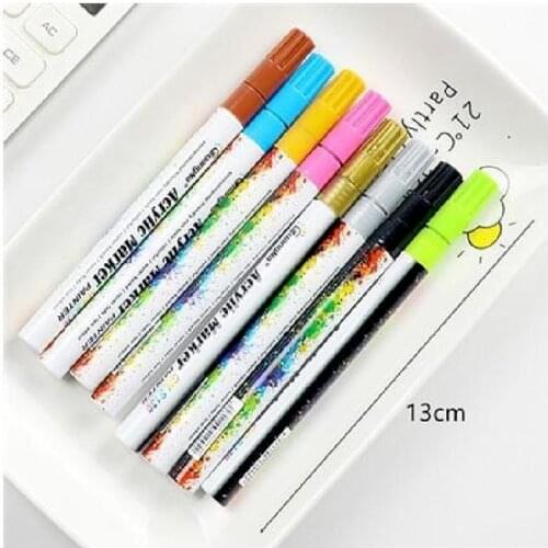 18 Colour/set 0.7 Mm Acrylic Paint Markers on Ceramic Stone Glass Ceramic Cup Wood Fabric Canvas To Draw Detailed Markers