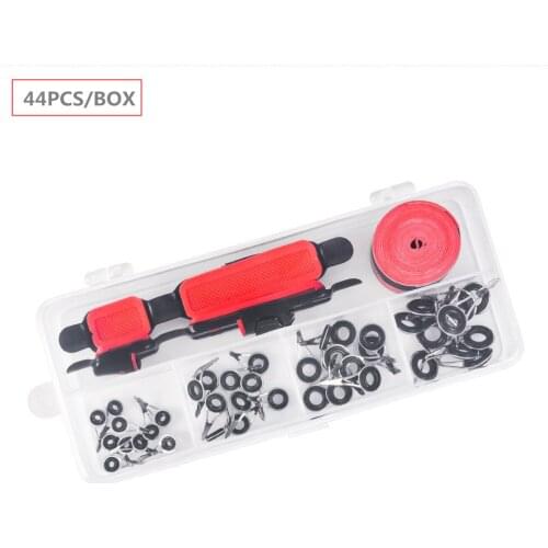 44pcs/box fishing tools set ,2PCS Fishing Wheel seat +40pcs Multi-size Rod Guide Ring+1pcs Rod Belt combo kit