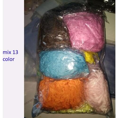 Navidad 13colors/lot Mixed Candy Box Filling Things/ Paper Wire/ Rafi Grass/hemp /shredded Silk/fill The Wire Free Shipping