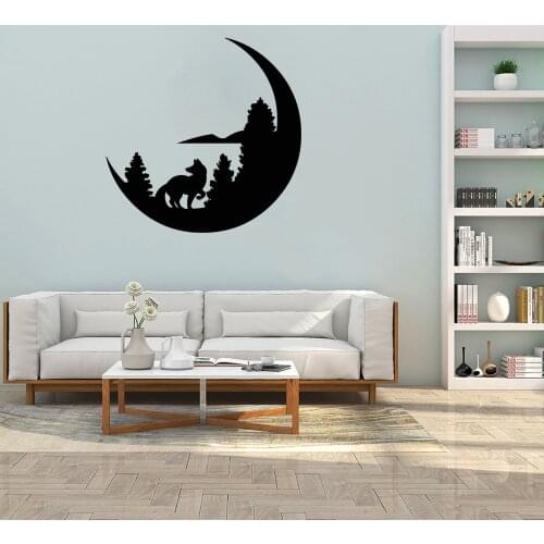 Night Moon Design Wall Decal Nature Animal Wall Stickers For Bedroom Living room Bedroom Revocable Vinyl Art Mural dw20553
