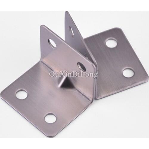 Wholesale 200PCS/lot Stainless Steel / Iron Corner Brackets Furniture Parts Metal Connector Shelf Brackets Angle Bracket +screws