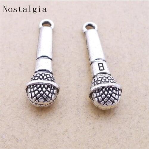 10pcs Antique Tone Sweet Microphone Charms Pendants For Jewelry Making Microphone Pendants Diy Jewelry Findings