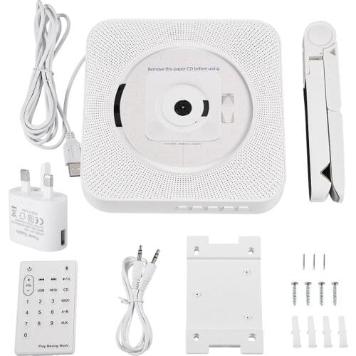 Portable Wall Mounted CD Player Surround Sound FM Radio Bluetooth Stereo Remote Control HiFi Music MP3 Player Speaker