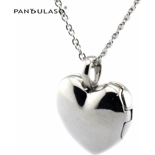 Plain Heart Necklace & Pendant 925 Sterling Silver Jewelry Necklace For Woman Elegant Fashion Jewelry