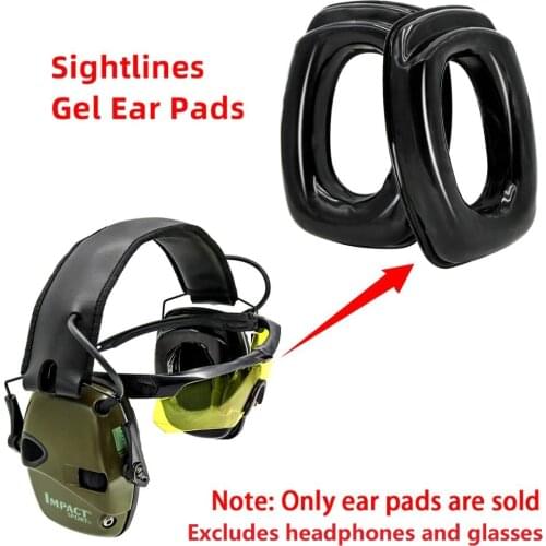 Sightlines Gel Ear Pads For Howard Leight Impact Sport Electronic Shooting Earmuff Hunting hearing protection Tactical Headset