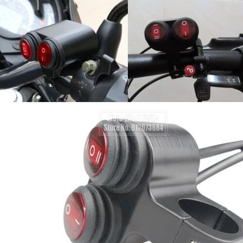 22mm Motorcycle Handlebar Headlight Fog Light Dual Button On Off Switch 12V Autocycle Multi-function 7/8'' Switch Accessories