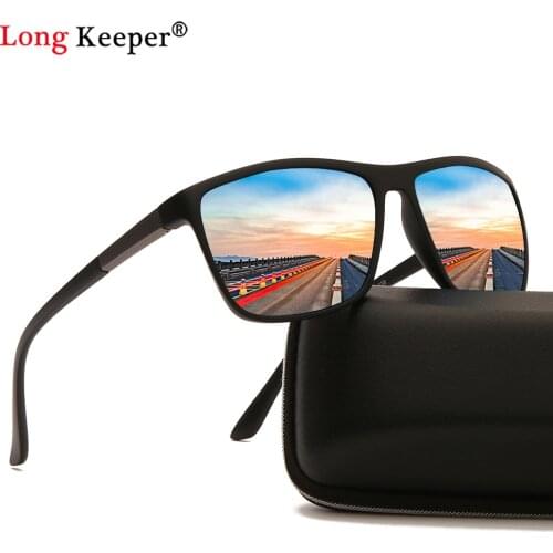 Matte Black Frame Polarized Sunglasses Men Square Reflective Driving Sun Glasses Male Women Mirror Glasses UV400 Eyewear Shades