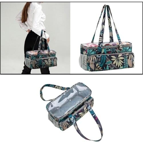 Portable Knitting Bag Yarn Storage Tote with Clear Top for Yarn Unfinished Project for Crochet Hooks Knitting Accessories