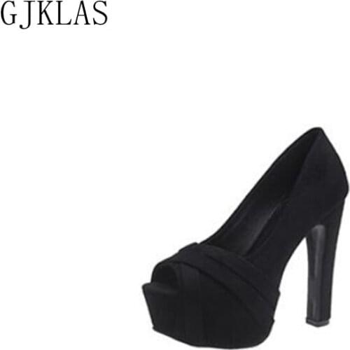 Platform Shoes Women High Heels Peep Toe Confort Black Shoes for Women Sexy Heels Fashion Platforms Pumps Women Shoes High Heel