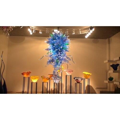 Villa Decor Hand Blown Glass Artist Designed Glass Hanging LED Pendant Lamps