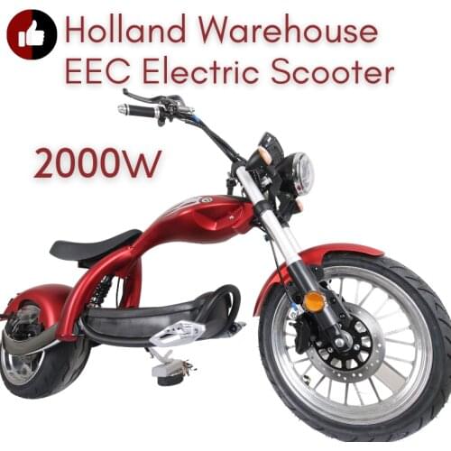 Adults Electric Scooters Citycoco 2000W Motorcycles E Chopper Lowboy Moped Fat Tire Scooter EEC COC Moto Red Europe Warehouse