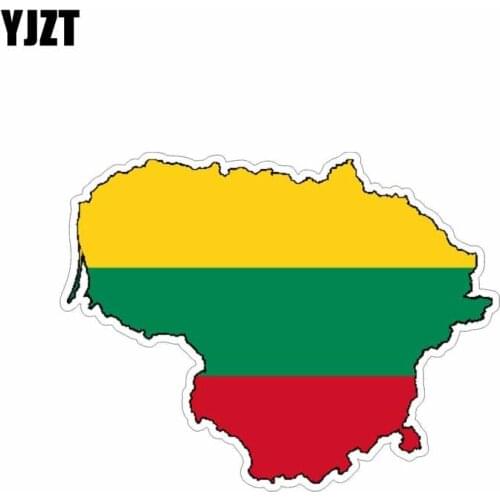 YJZT 14..2CM*10.9CM Personality Lithuania Flag Car Sticker Motorcycle Decal 6-0621