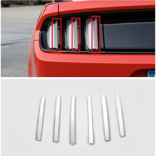 Pcmos 6Pcs Chrome ABS Tail Light Decor Bar Strip Frame Cover Trim For Ford Mustang 2015+ Chromium Styling Exterior Parts 2020