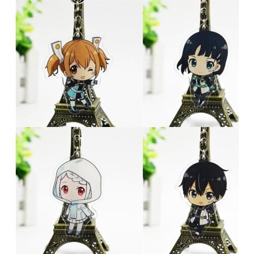 1pcs Cartoon Sword Art Online SAO Pendant Cosplay Decor Anime Keyring Collectible Two-sided Pattern Keychain Gifts Toy Hot