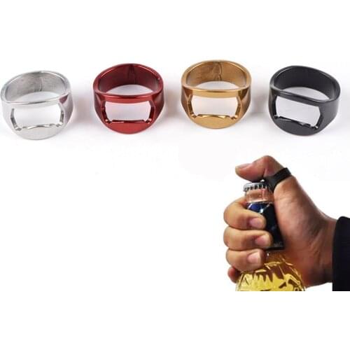 1Pcs Multi-function Opener Portable Stainless Steel Colorful Ring-Shape Opener Beer Bottle Remover Kitchen Gadgets Bar Tool
