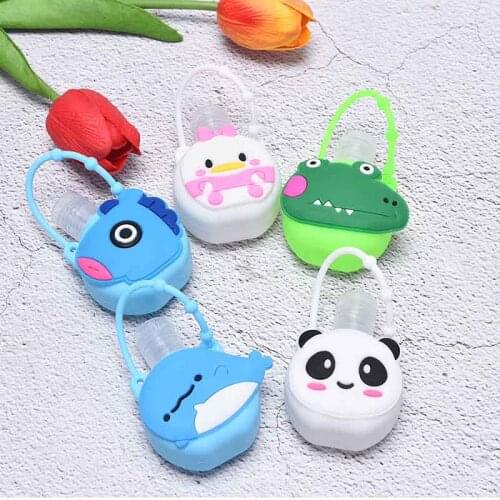 1Pcs 30ML Cartoon Round Rubber Bottle Holder Cover Silicone Gel Case For Hand Sanitizer