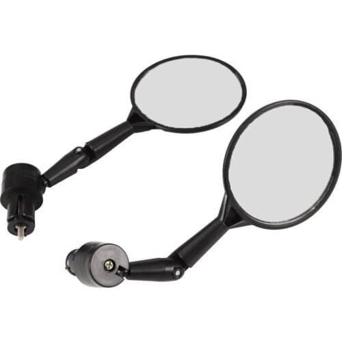 【2021 New】1 Pairs Motorcycle Rearview Mirrors CNC Motorcycle Bar End Black Rearview Side Mirror MTB Bike Accessories