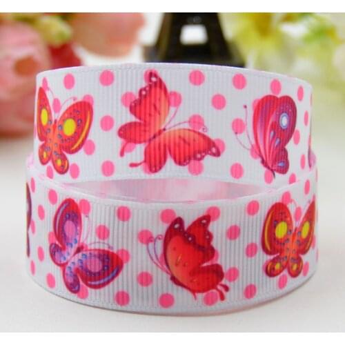 22mm 25mm 38mm 75mm Ruban satin Butterfly Cartoon Character printed Grosgrain Ribbon party decoration X-01577 10 Yards