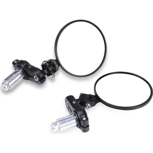 7/8" 22mm Black Motorcycle Bike Aluminum Bar End Side Rearview Mirrors For Honda Yamaha Suzuki Kawasaki Cruiser Chopper