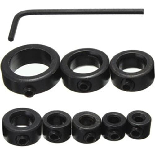 8 Pcs/Set High Carbon Steel Woodworking Drill Bit Depth Stop Collars Ring Positioner Clamping device Drill Locator TH4