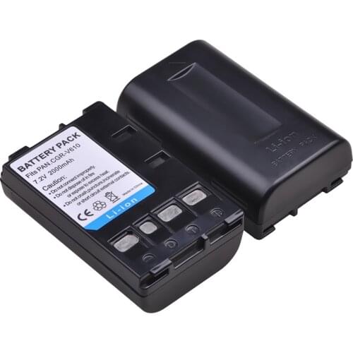 2pcs 2000mAh CGR-V610 CGR V610 CGRV610 Battery for Panasonic NV-RX14 NV-RX18 NV-RX24 NV-RX27 RX37 RX18B RZ10 Cameras