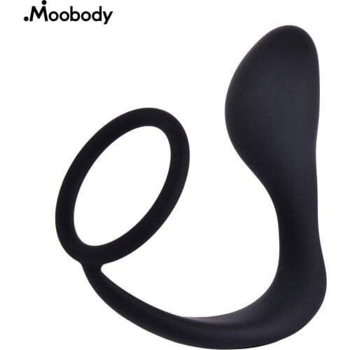 Anal Plug Silicone Stimulator Anal Butt Plug Prostate Massager For Men Gay Male Masturbator With Delay Ejaculation Ring Sex Toys