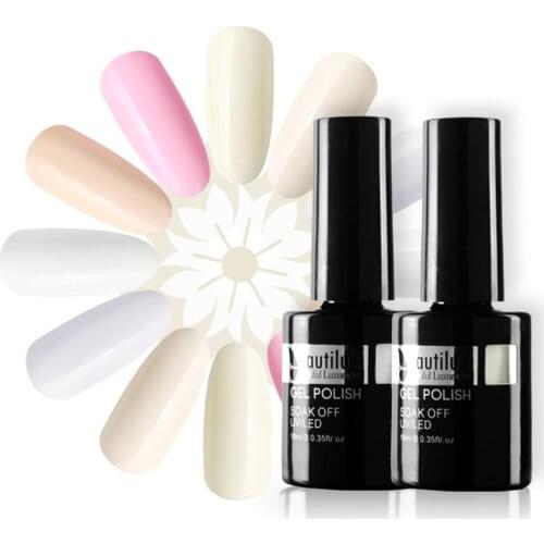 Beautilux Nail Gel Polish White Beigh Ivory Lilac Collection Salon Nails Art Gels Varnish Soak Off UV LED Nail Lacquer 10ml