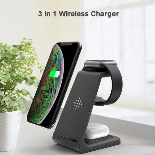 3 in 1QI Wireless Charging Station For iPhone11 Pro/Xr/Xs/AirPods Pro/iWatch5 4 3 2 Cargador Charger For SamsungS10/Buds/Watch