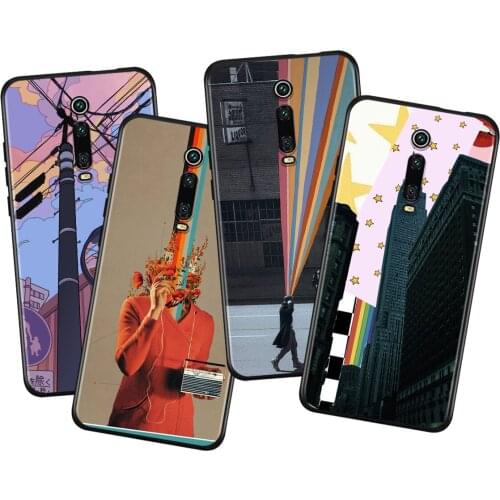 Aesthetic Style Painting Art For Xiaomi Redmi 9i 9T 9A 9C 9 8A 8 GO 7 7A S2 Y2 6 6A 5 5A 4X Prime Pro Plus Black Phone Case