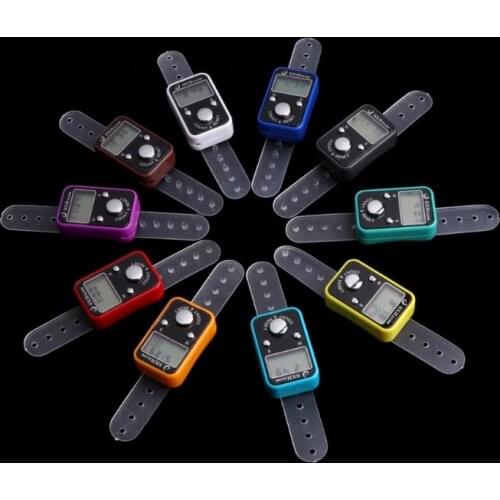 Digital Golf Sport Finger Hand Held Ring Tally Counter w/ Clock Time LCD Display