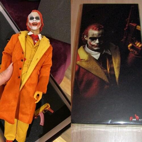 For Collection 1/6 FIRE A015 Full Set Joker Uncle Burger Clown Action Figure with Double Head Carved Model For Fans Gifts