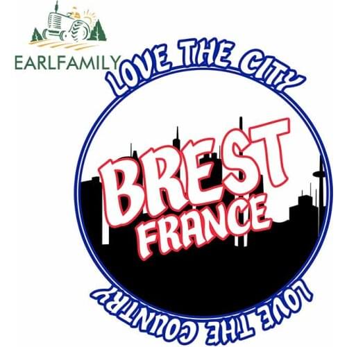EARLFAMILY 13cm x 10.8cm for Brest France Love The City Car Stickers Bumper Cartoon Decal Cartoon- Windshield Trunk Decoration