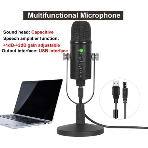 BM-86 Microphone for Laptop Mic Windows Cardioid Studio Recording Plug and Play Real-time Monitoring Intelligent Noise Reduction