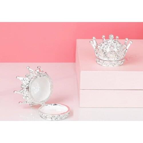 HOSENG Silver Crown Jewelry Box Proposal Storage Ring Box Romantic Luxury Jewelry Showcase Case HS_682