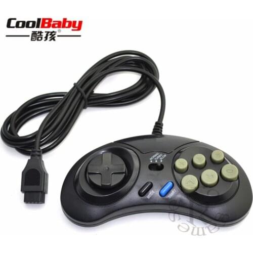 10pcs 16 bit Classic Wired Game Controller for SEGA Genesis 6 Button Gamepad for SEGA Mega Drive Mode Fast Slow