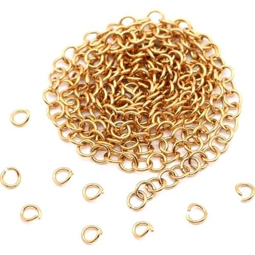 100mm/lot Stainless Steel Gold Open Jump Rings Direct 4 5 6 8mm Split Rings Connectors for DIY Jewelry Ewelry Findings Making