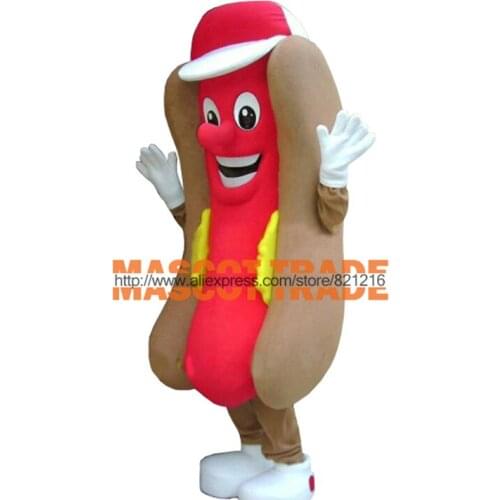 Hot Dog Hotdog Mascot Costume Adult Size Fancy Dress Cartoon Character Party Outfit Suit Free Shipping