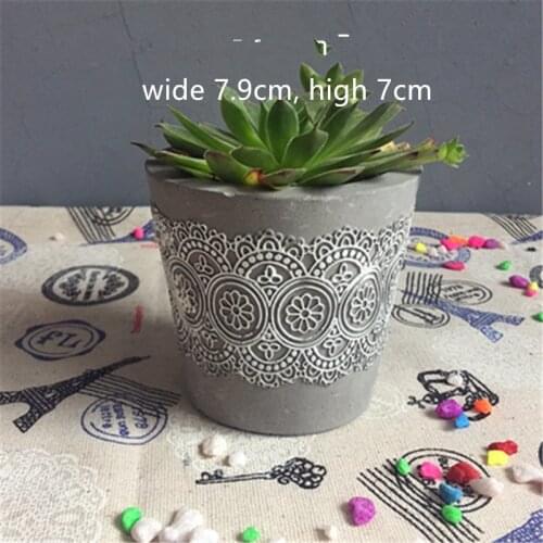 Creative Lace Pot Making Cement Mould DIY Concrete Planter Silicone Mold for flowerpot making
