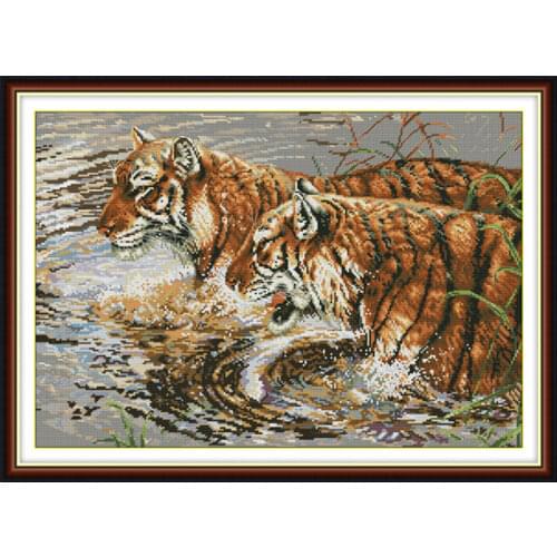 Concomitance cross stitch kit 14ct 11ct pre stamped canvas cross stitching animal lover embroidery DIY handmade needlework