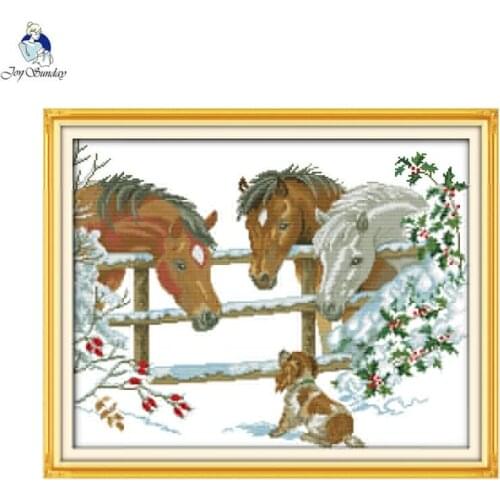 Inquisitive Horse Cross Stitch Kits 11CT Printed Fabric 14CT Canvas DMC Counted Chinese Embroidery Sets Cross-stitch Thread